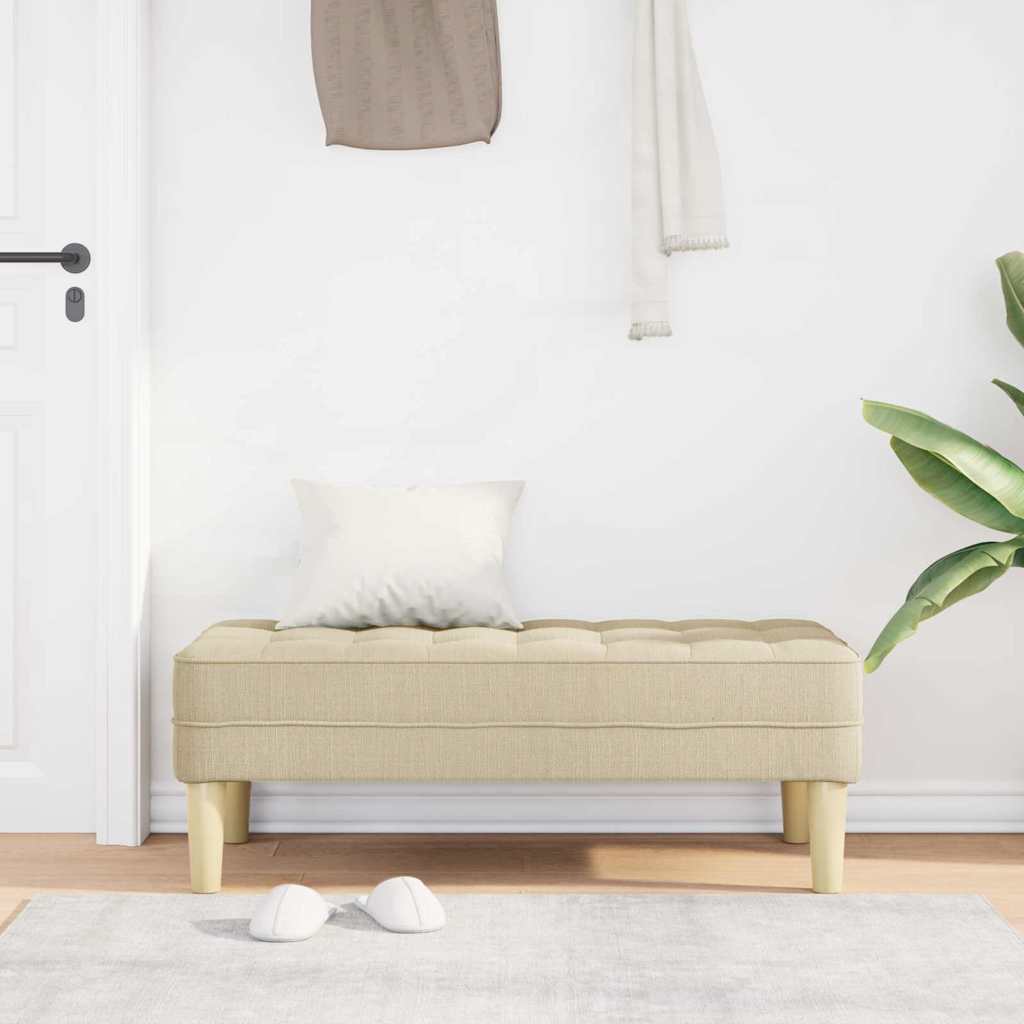 panchina con cuscino Crema 113 x 57 x 39 cm Tessuto