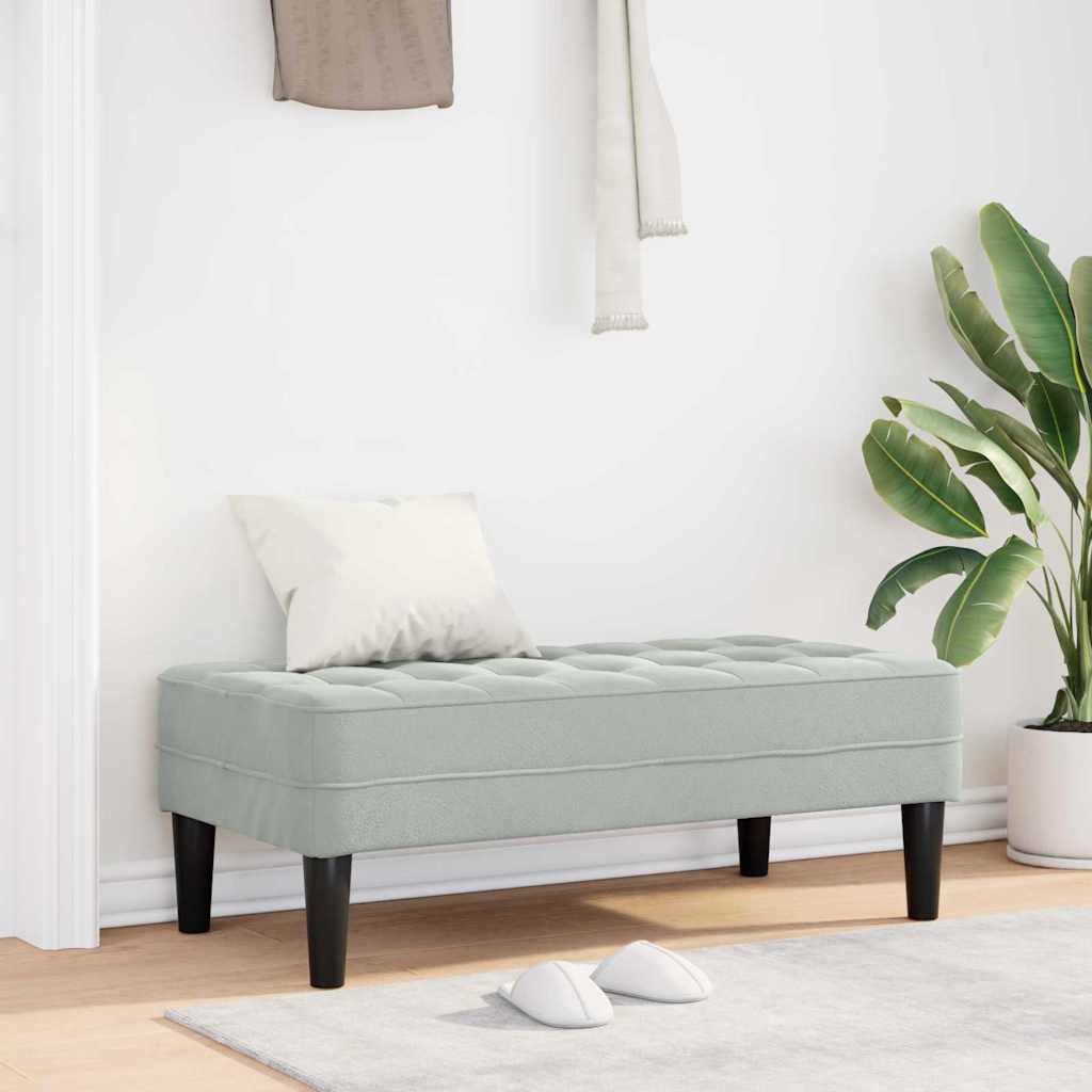 panchina con cuscino Grigio chiaro 113 x 57 x 39 cm Velluto