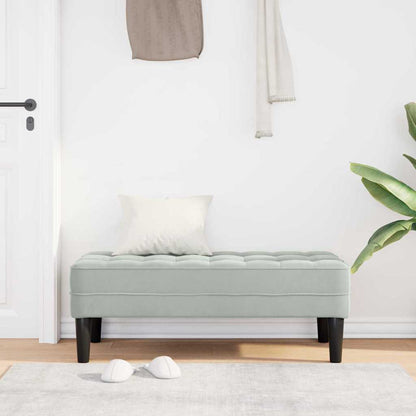panchina con cuscino Grigio chiaro 113 x 57 x 39 cm Velluto