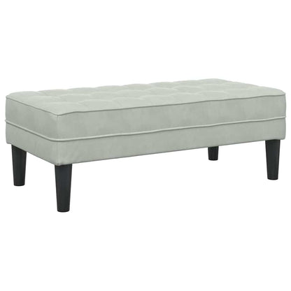 panchina con cuscino Grigio chiaro 113 x 57 x 39 cm Velluto
