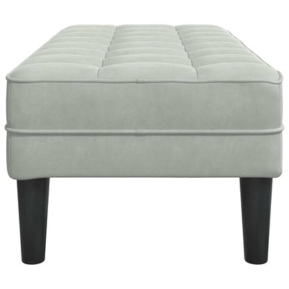 panchina con cuscino Grigio chiaro 113 x 57 x 39 cm Velluto