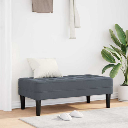 panchina con cuscino Grigio scuro 113 x 57 x 39 cm Velluto