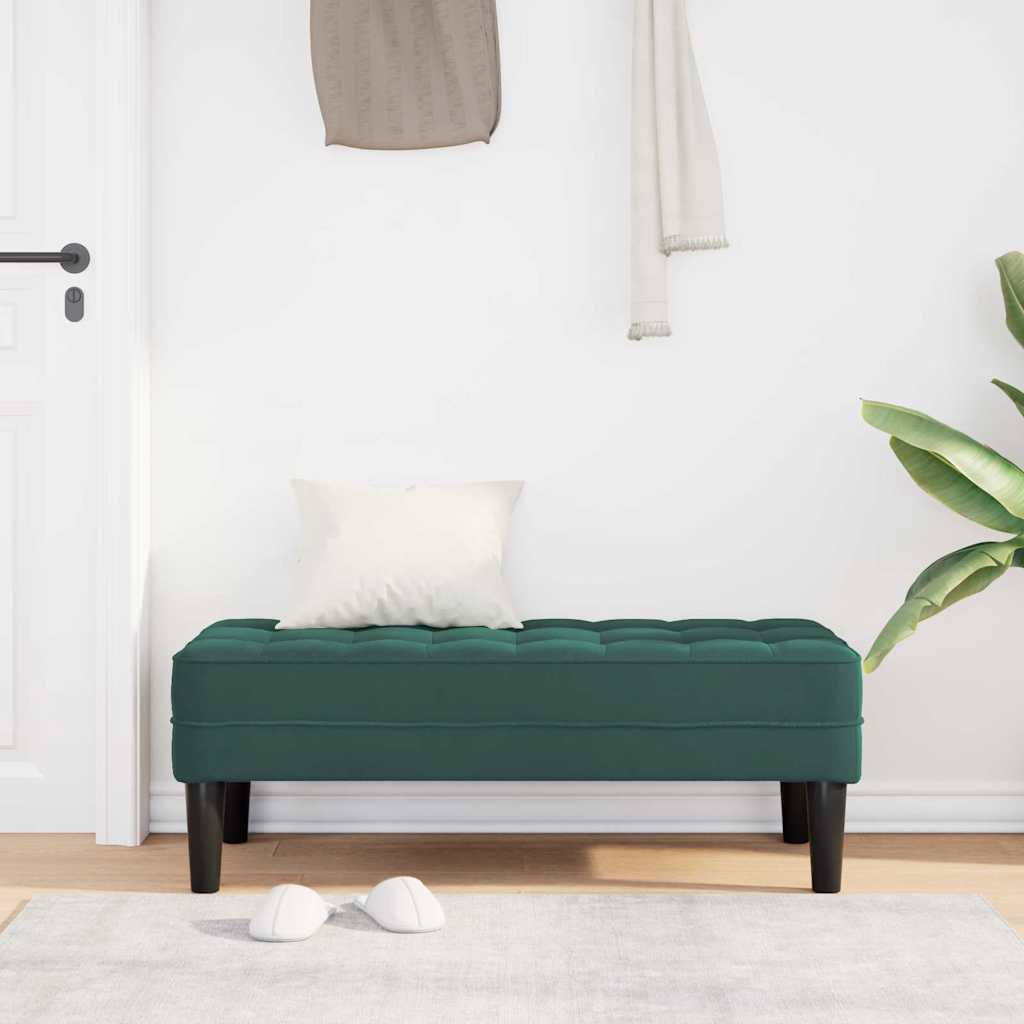 panchina con cuscino Verde Scuro 113 x 57 x 39 cm Velluto