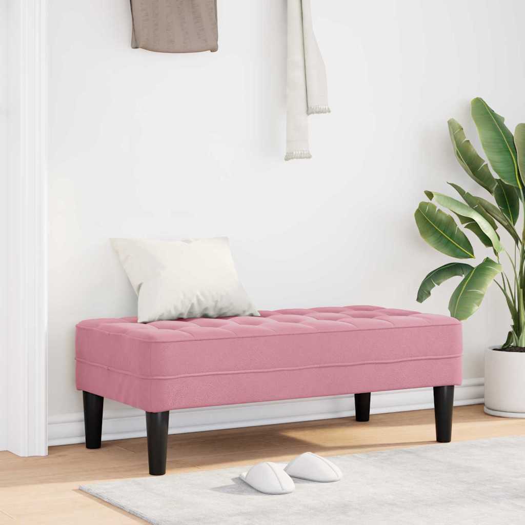 panchina con cuscino Rosa 113 x 57 x 39 cm Velluto