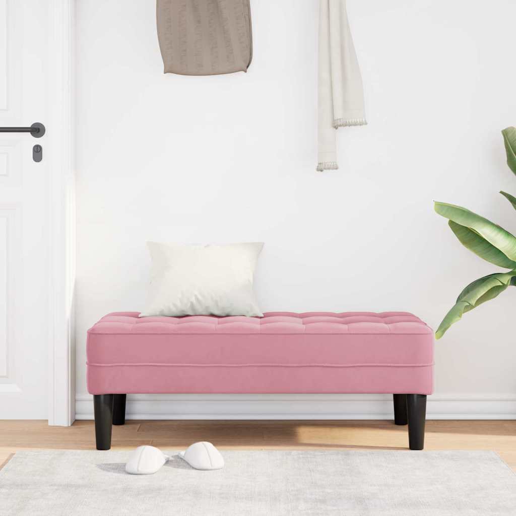 panchina con cuscino Rosa 113 x 57 x 39 cm Velluto