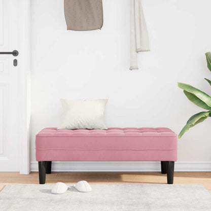 panchina con cuscino Rosa 113 x 57 x 39 cm Velluto