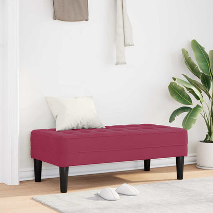 panchina con cuscino Rosso Vino 113 x 57 x 39 cm Velluto