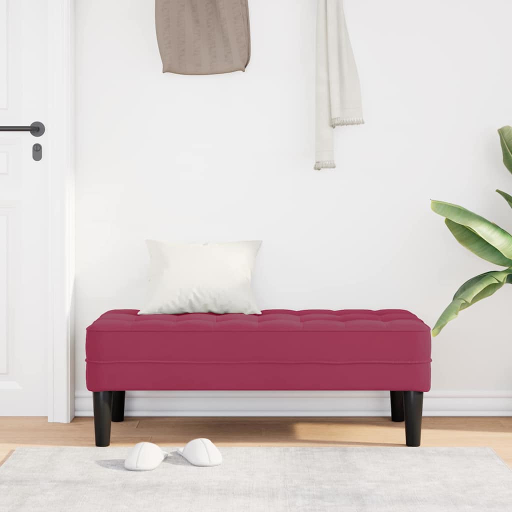panchina con cuscino Rosso Vino 113 x 57 x 39 cm Velluto