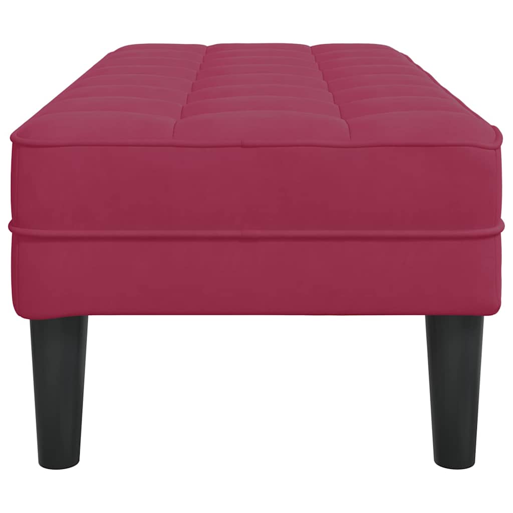 panchina con cuscino Rosso Vino 113 x 57 x 39 cm Velluto