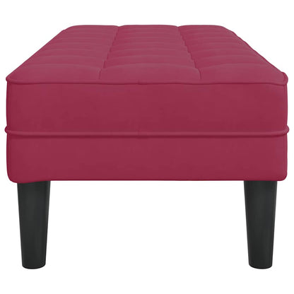 panchina con cuscino Rosso Vino 113 x 57 x 39 cm Velluto