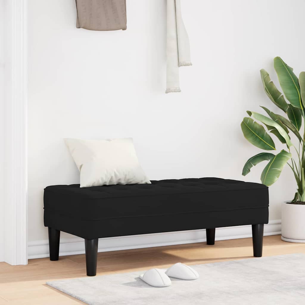 panchina con cuscino Nero 113 x 57 x 39 cm Velluto