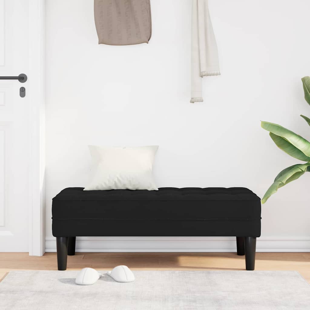 panchina con cuscino Nero 113 x 57 x 39 cm Velluto