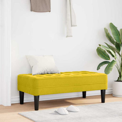 panchina con cuscino Giallo 113 x 57 x 39 cm Velluto