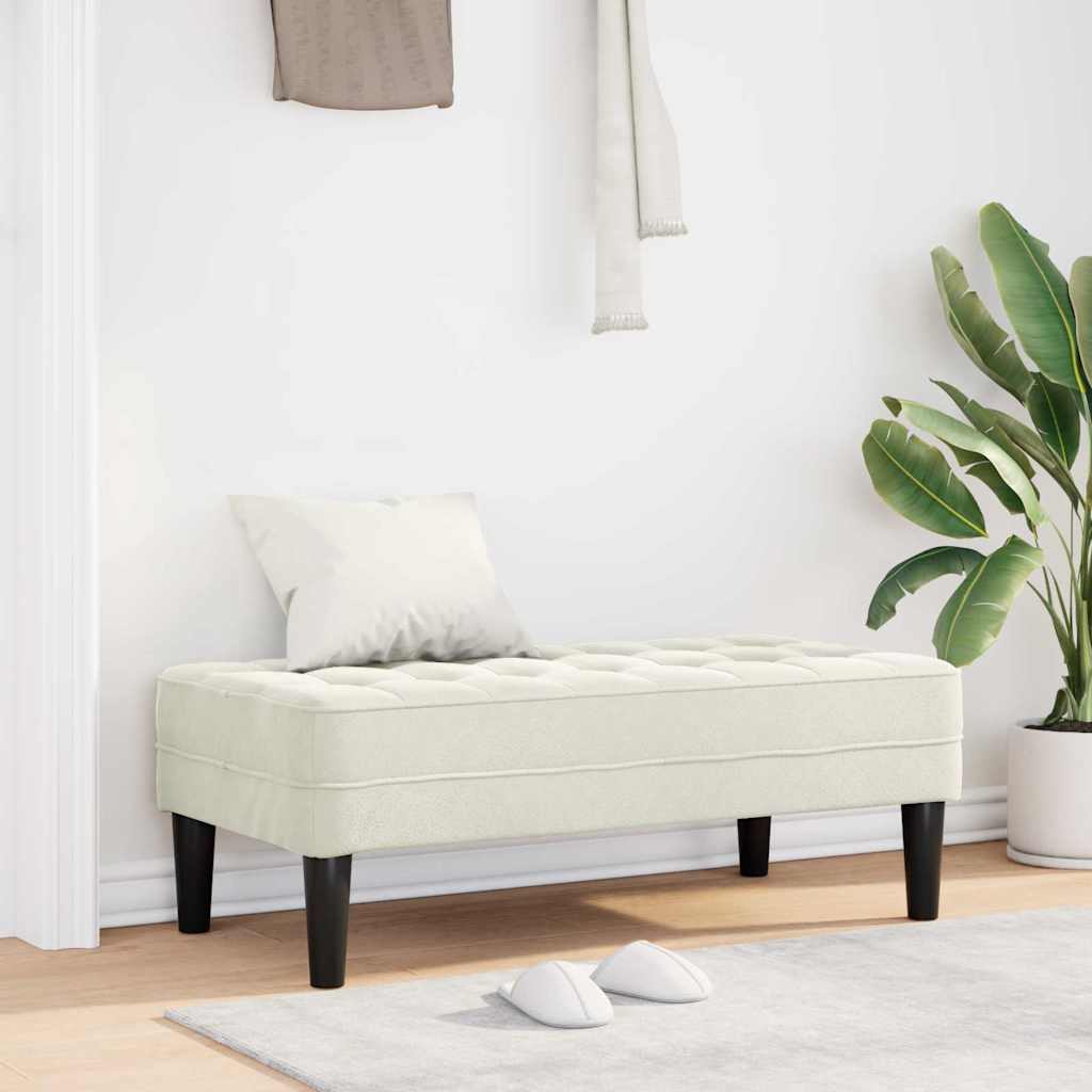 panchina con cuscino Crema 113 x 57 x 39 cm Velluto