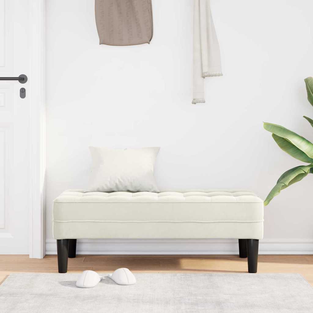 panchina con cuscino Crema 113 x 57 x 39 cm Velluto