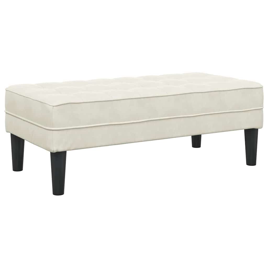 panchina con cuscino Crema 113 x 57 x 39 cm Velluto