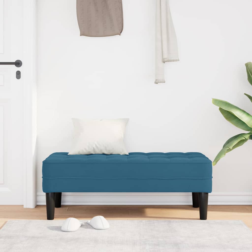 panchina con cuscino Blu 113 x 57 x 39 cm Velluto