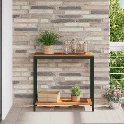 Tavolo da Esterno Naturale e Nero 80 x 35 x 75 cm