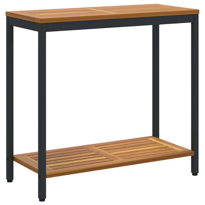 Tavolo da Esterno Naturale e Nero 80 x 35 x 75 cm