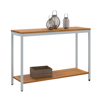 Tavolo da Esterno Naturale e Grigio 110 x 35 x 75 cm
