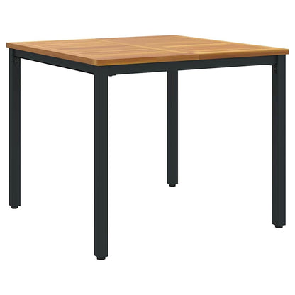 Tavolo da Esterno Naturale e Nero 90 x 90 x 75 cm