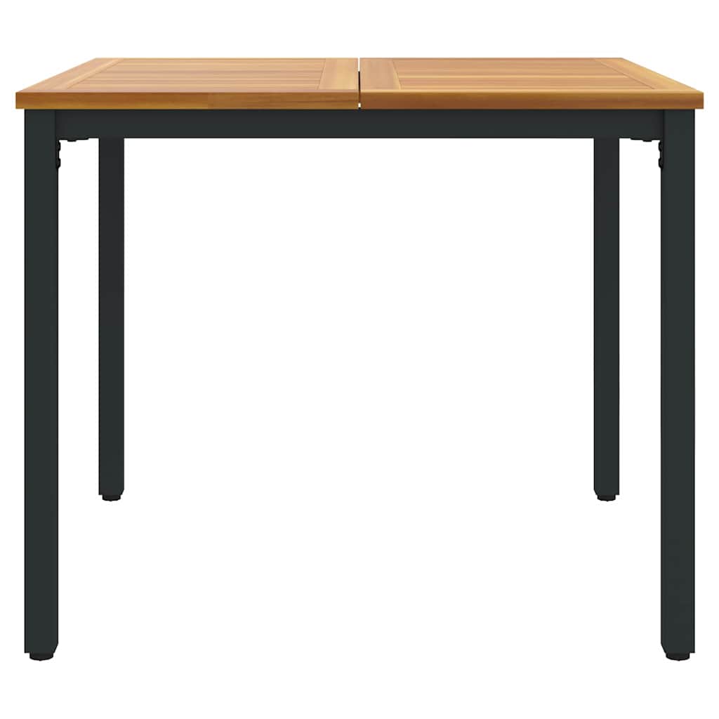 Tavolo da Esterno Naturale e Nero 90 x 90 x 75 cm