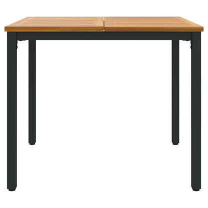 Tavolo da Esterno Naturale e Nero 90 x 90 x 75 cm