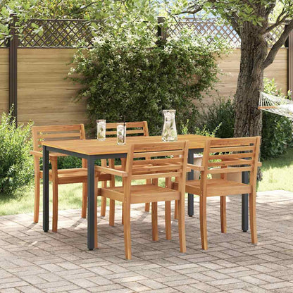 Tavolo da Esterno Naturale e Nero 150 x 90 x 75 cm