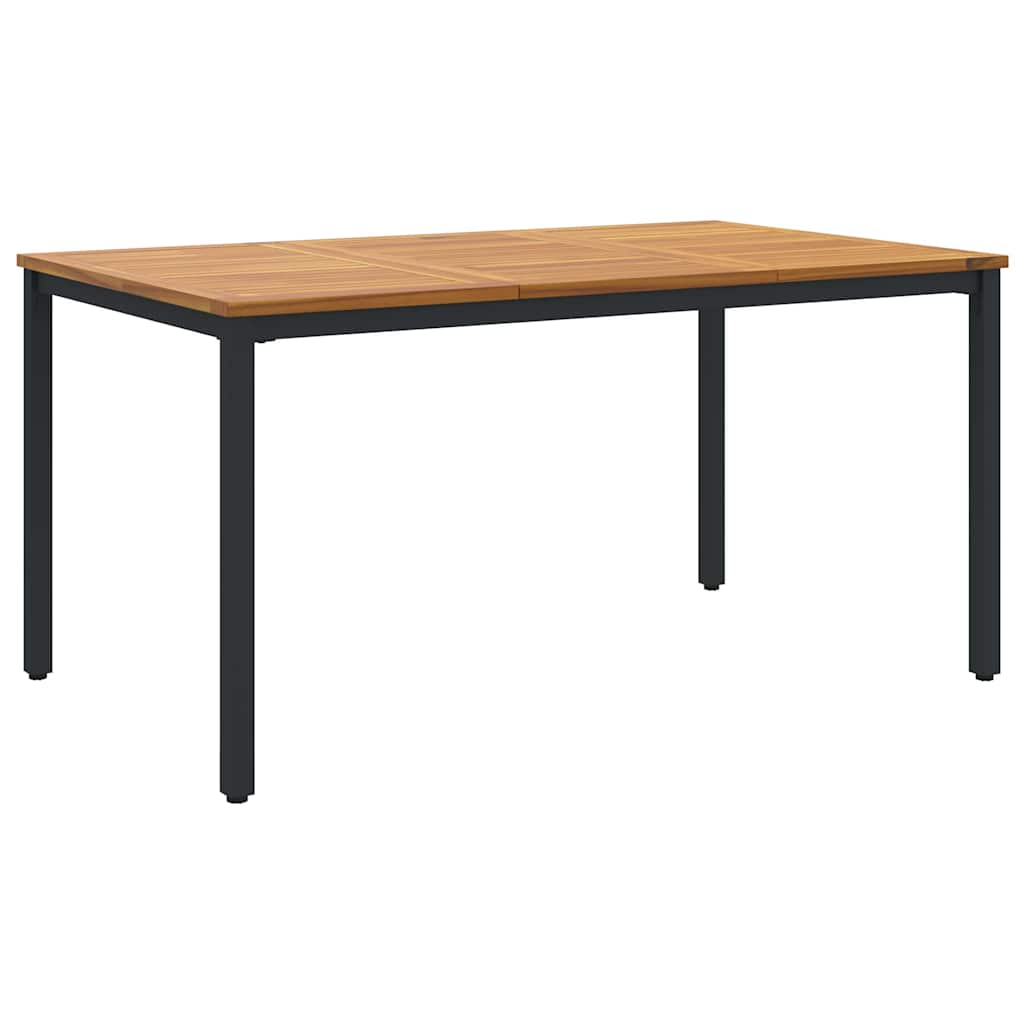 Tavolo da Esterno Naturale e Nero 150 x 90 x 75 cm