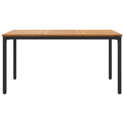 Tavolo da Esterno Naturale e Nero 150 x 90 x 75 cm