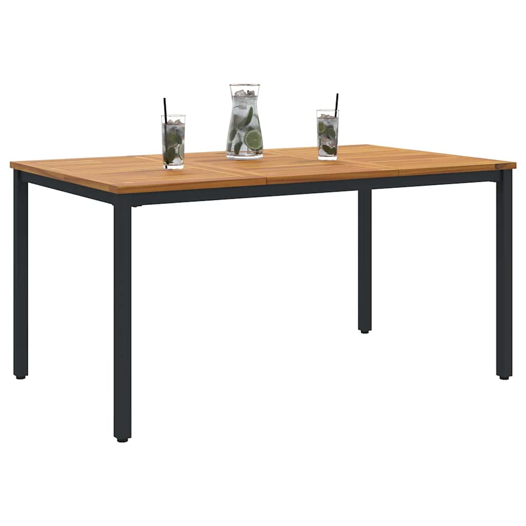 Tavolo da Esterno Naturale e Nero 150 x 90 x 75 cm
