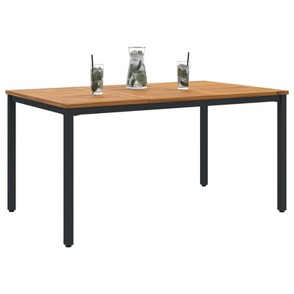 Tavolo da Esterno Naturale e Nero 150 x 90 x 75 cm