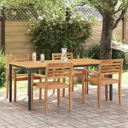 Tavolo da Esterno Naturale e Nero 180 x 90 x 75 cm