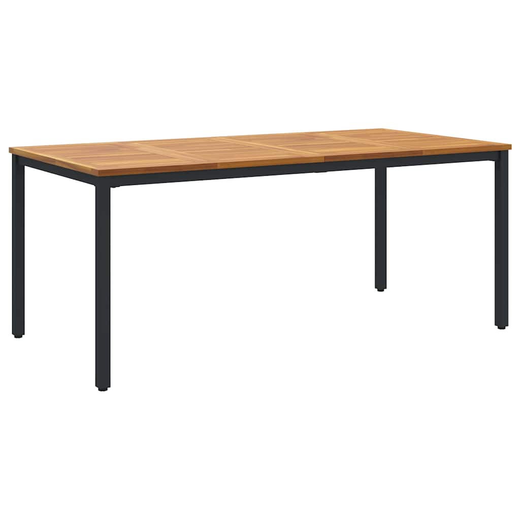 Tavolo da Esterno Naturale e Nero 180 x 90 x 75 cm