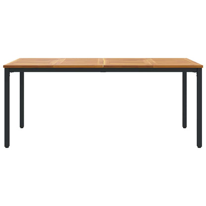 Tavolo da Esterno Naturale e Nero 180 x 90 x 75 cm