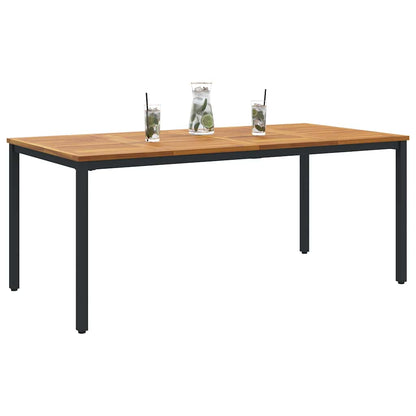 Tavolo da Esterno Naturale e Nero 180 x 90 x 75 cm