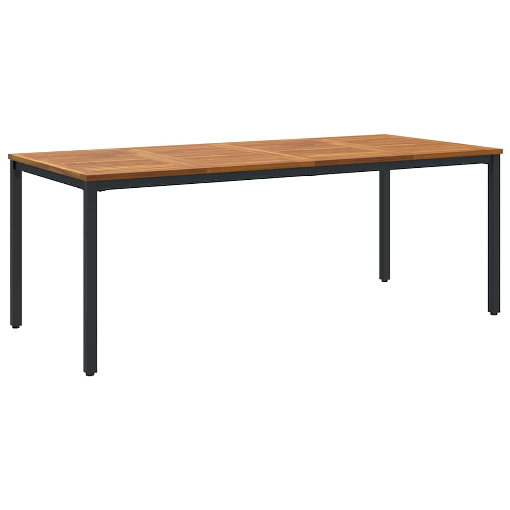 Tavolo da Esterno Naturale e Nero 200 x 90 x 75 cm