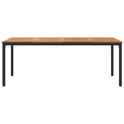 Tavolo da Esterno Naturale e Nero 200 x 90 x 75 cm
