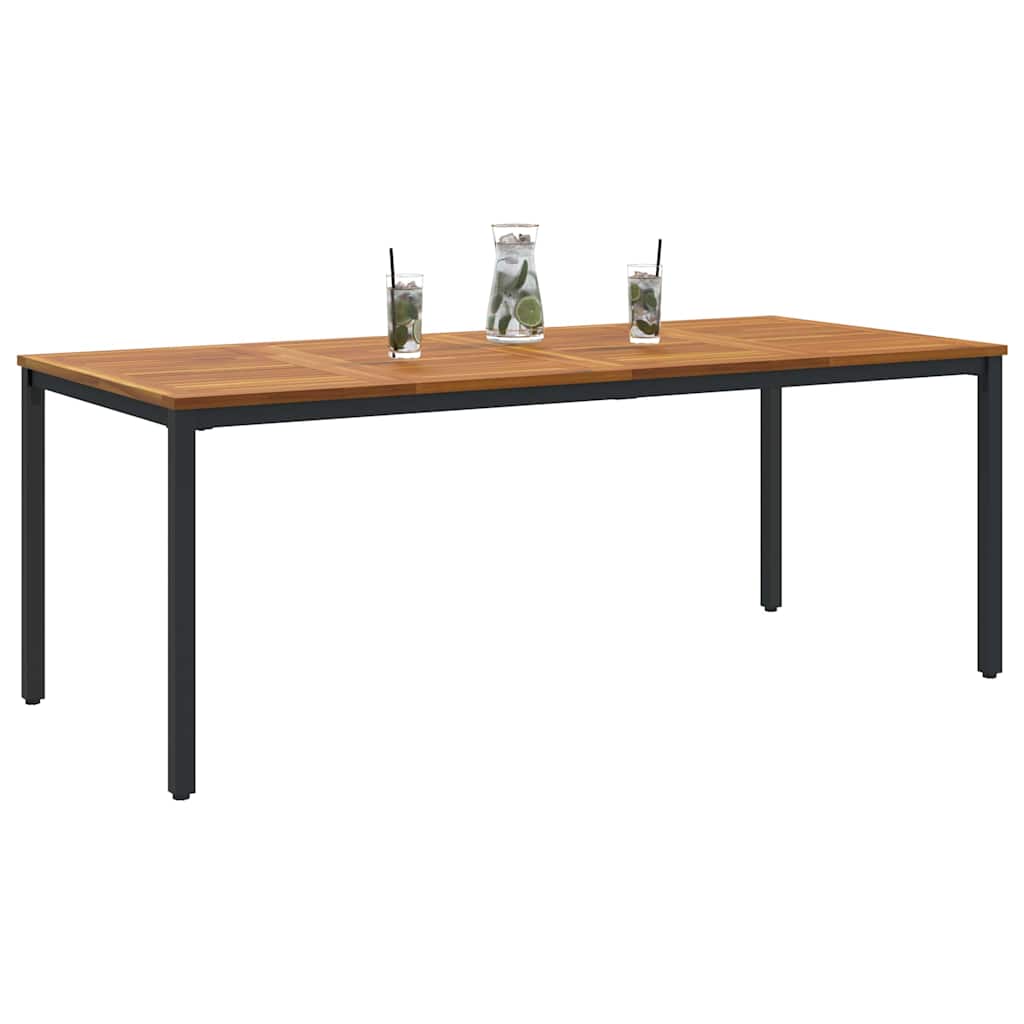 Tavolo da Esterno Naturale e Nero 200 x 90 x 75 cm