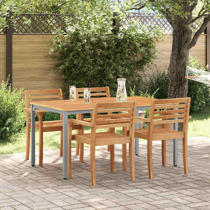 Tavolo da Esterno Naturale e Grigio 150 x 90 x 75 cm