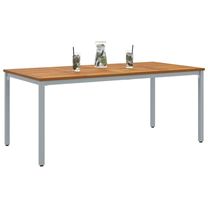 Tavolo da Esterno Naturale e Grigio 180 x 90 x 75 cm