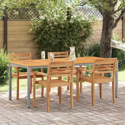 Tavolo da Esterno Naturale e Grigio 200 x 90 x 75 cm