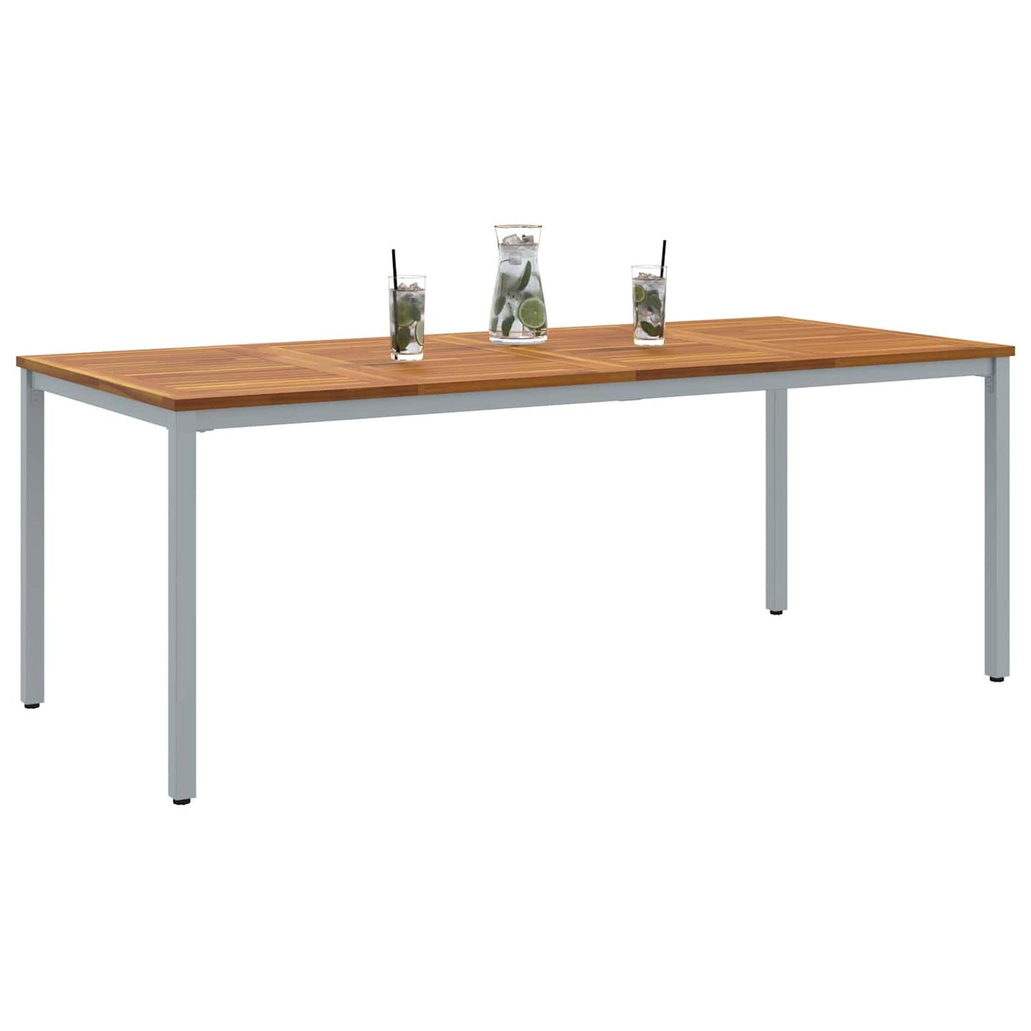 Tavolo da Esterno Naturale e Grigio 200 x 90 x 75 cm