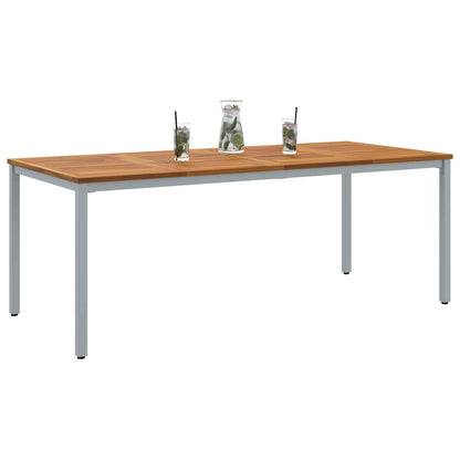 Tavolo da Esterno Naturale e Grigio 200 x 90 x 75 cm