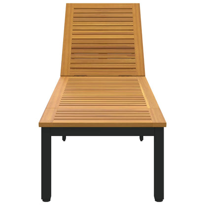Lettino prendisole Nero 200 x 55 x 35 cm