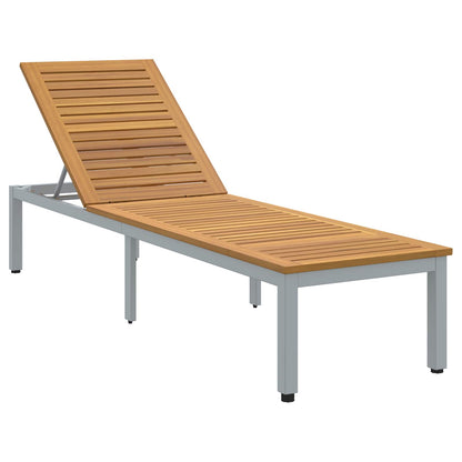 Lettino prendisole Grigio 200 x 55 x 35 cm