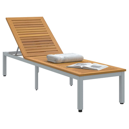 Lettino prendisole Grigio 200 x 55 x 35 cm