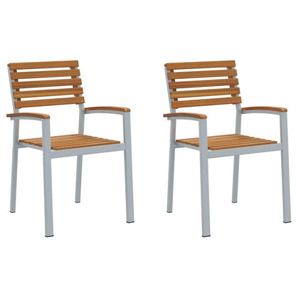 Sedia da Giardino 2 pcs Marrone 56 x 57 x 87 cm