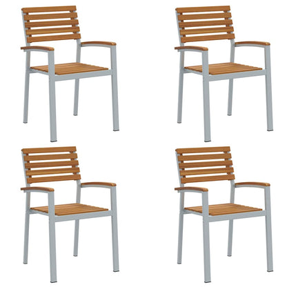 Sedia da Giardino 4 pcs Marrone 56 x 57 x 87 cm