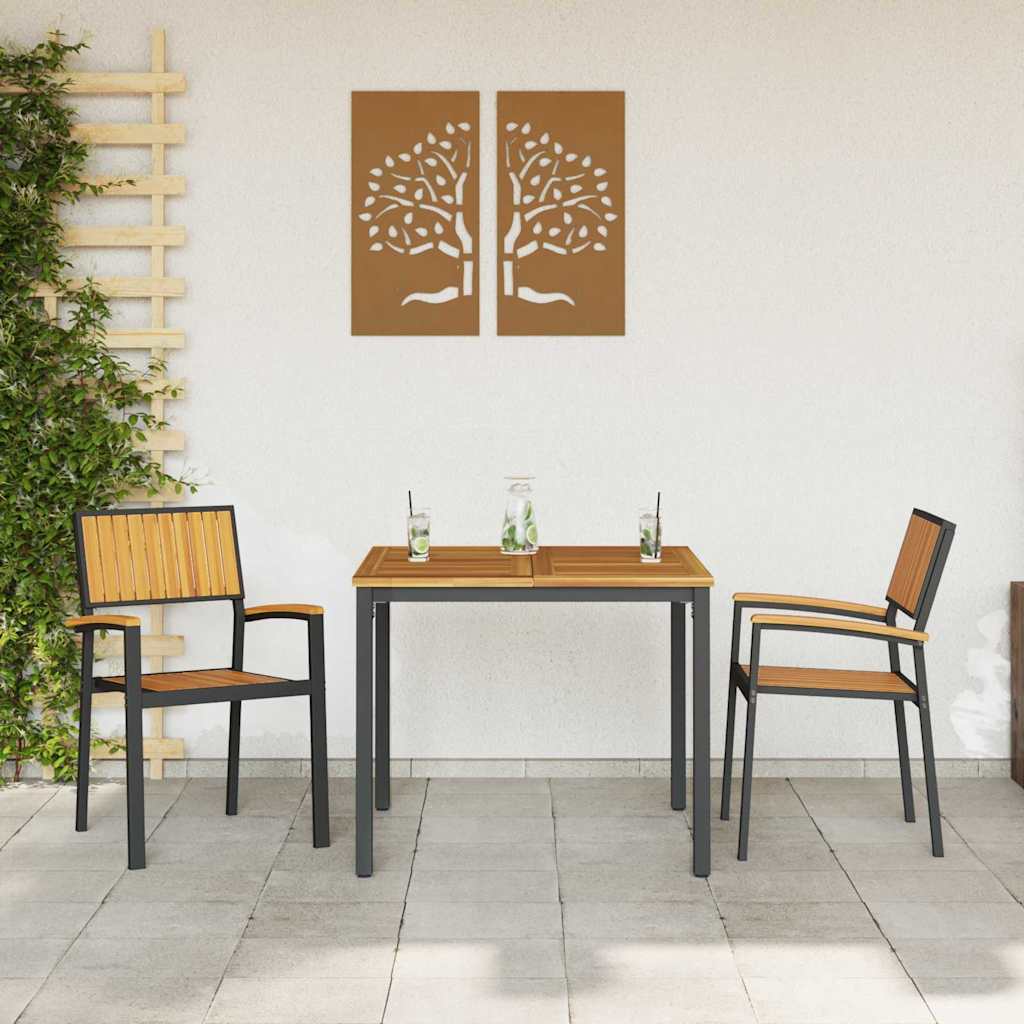 Sedia Impilabile 2 pcs Marrone 56 x 57 x 87 cm